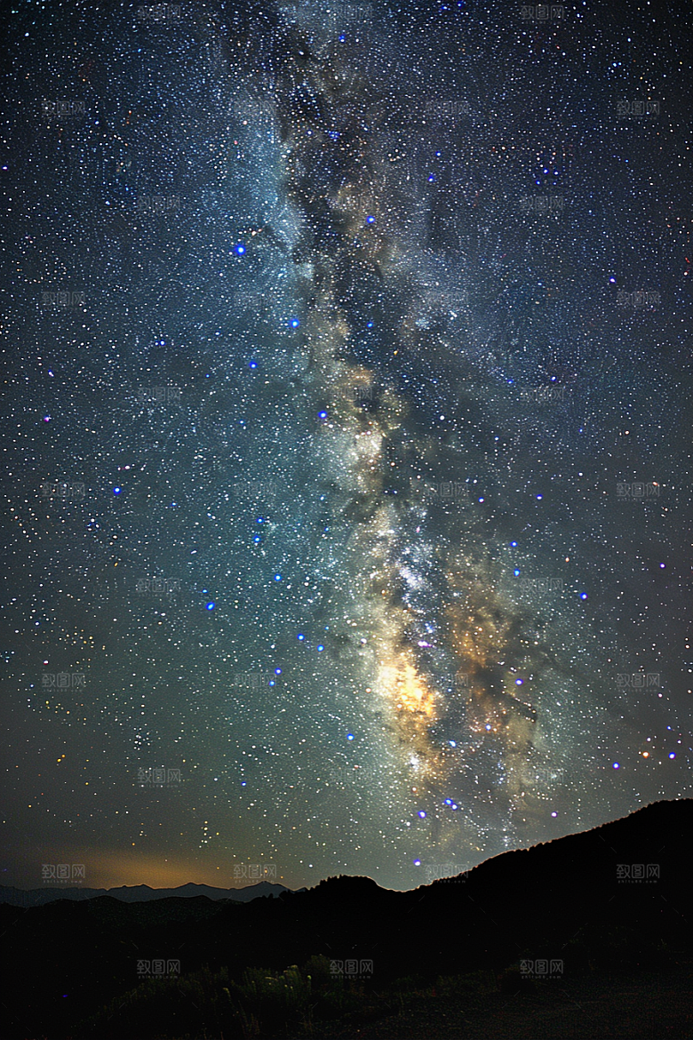 灿烂星空梦幻浪漫素材