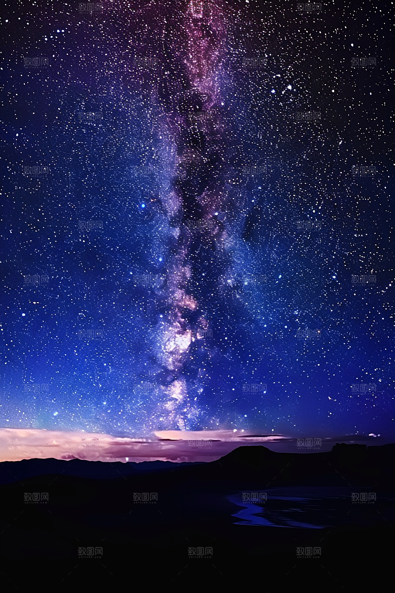 灿烂星空夜晚太阳系素材