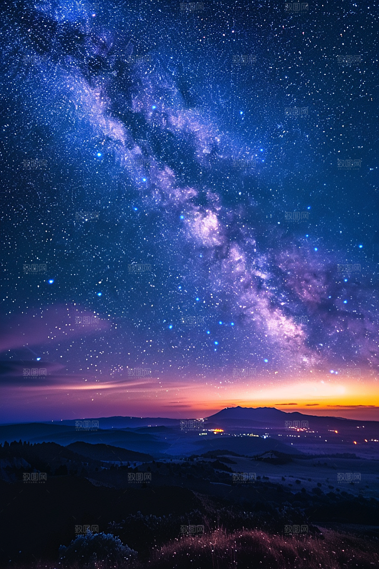 灿烂星空天空浪漫素材