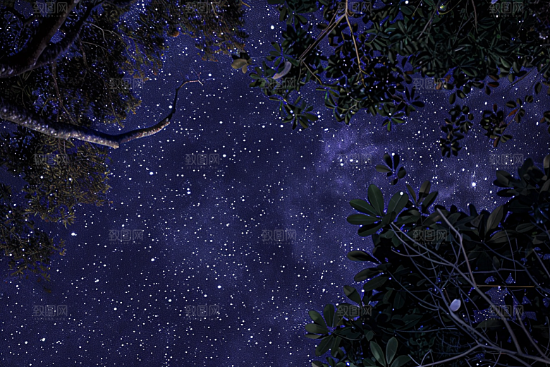 灿烂星空夜晚星辰素材