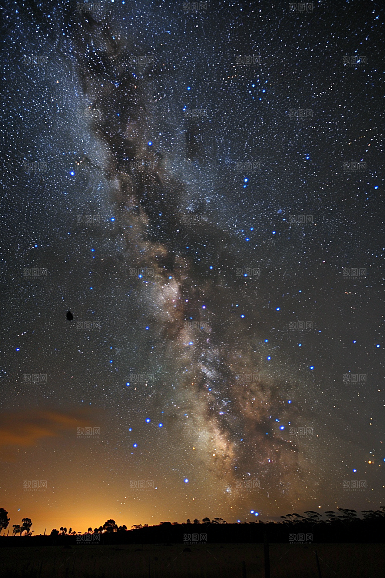 灿烂星空夜晚梦幻素材