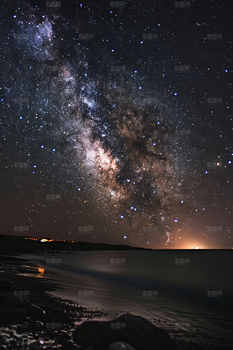 灿烂星空夜景宇宙素材