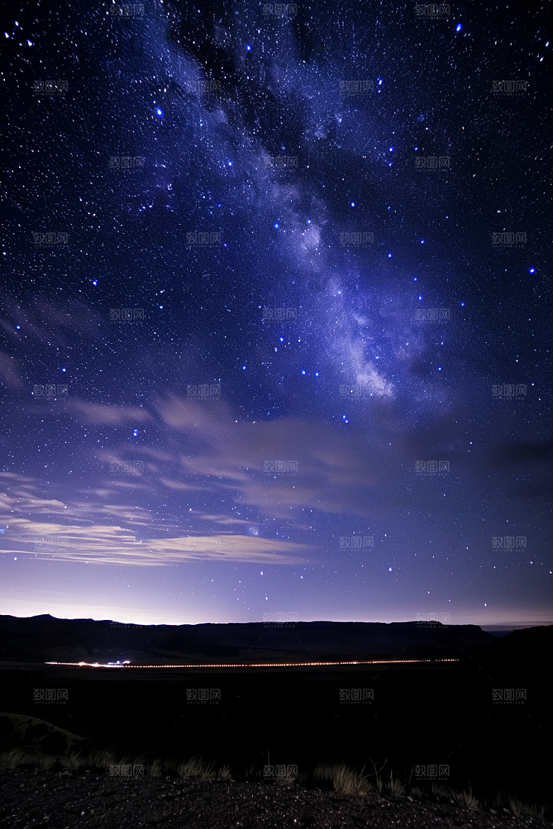 灿烂星空夜景太阳系素材