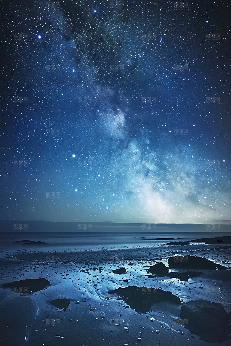 灿烂星空夜晚宇宙素材