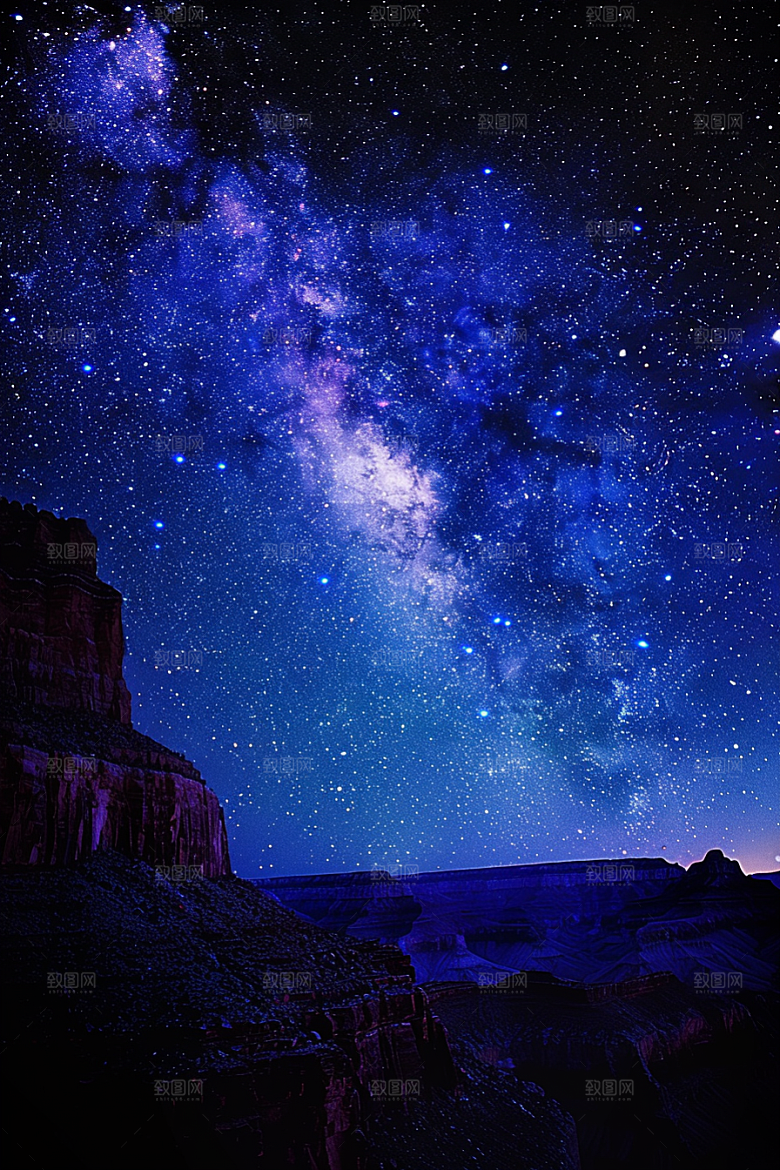 灿烂星空宇宙夜景素材