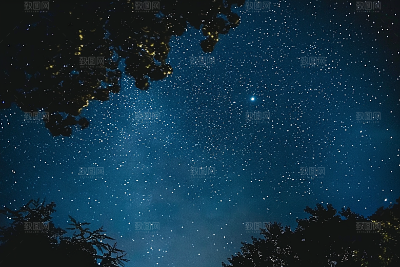 灿烂星空浪漫夜晚素材
