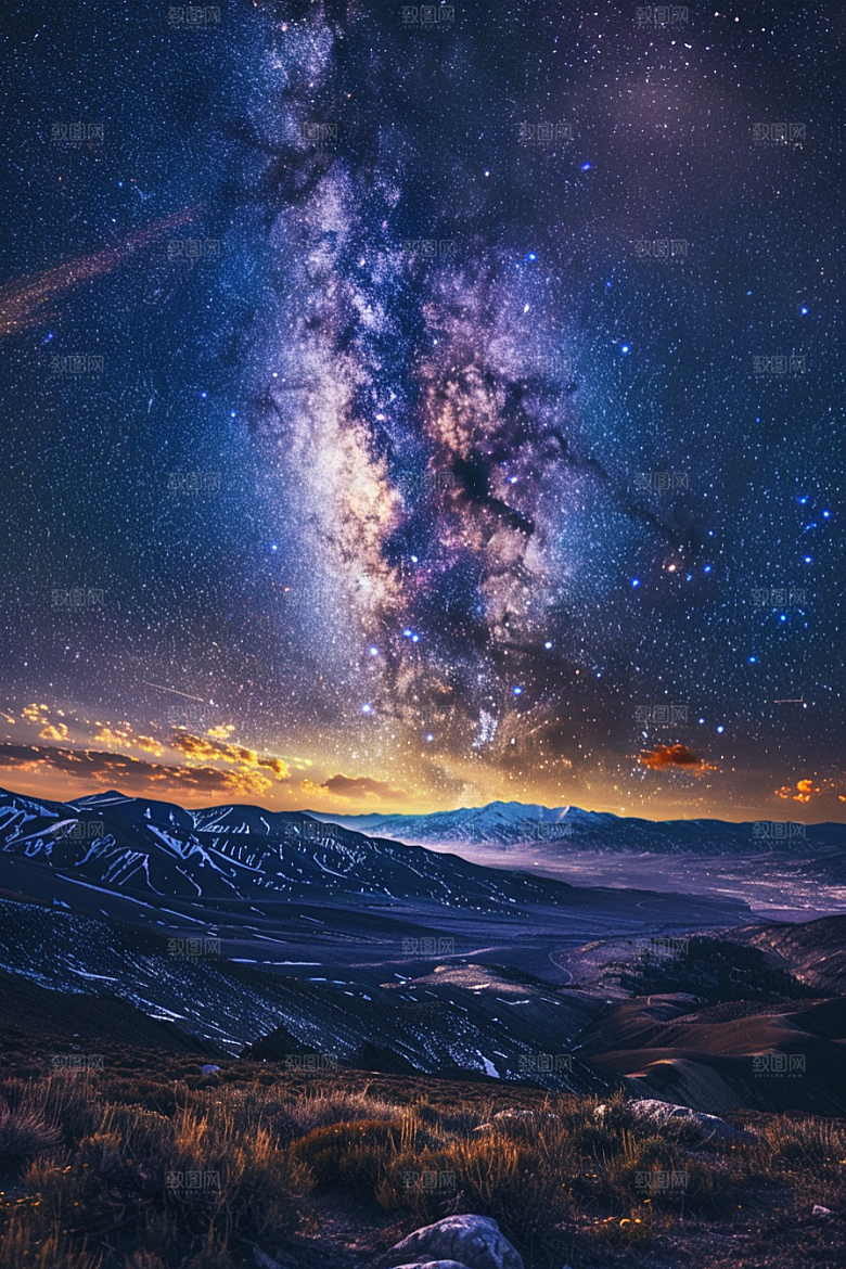 灿烂星空天空高清素材