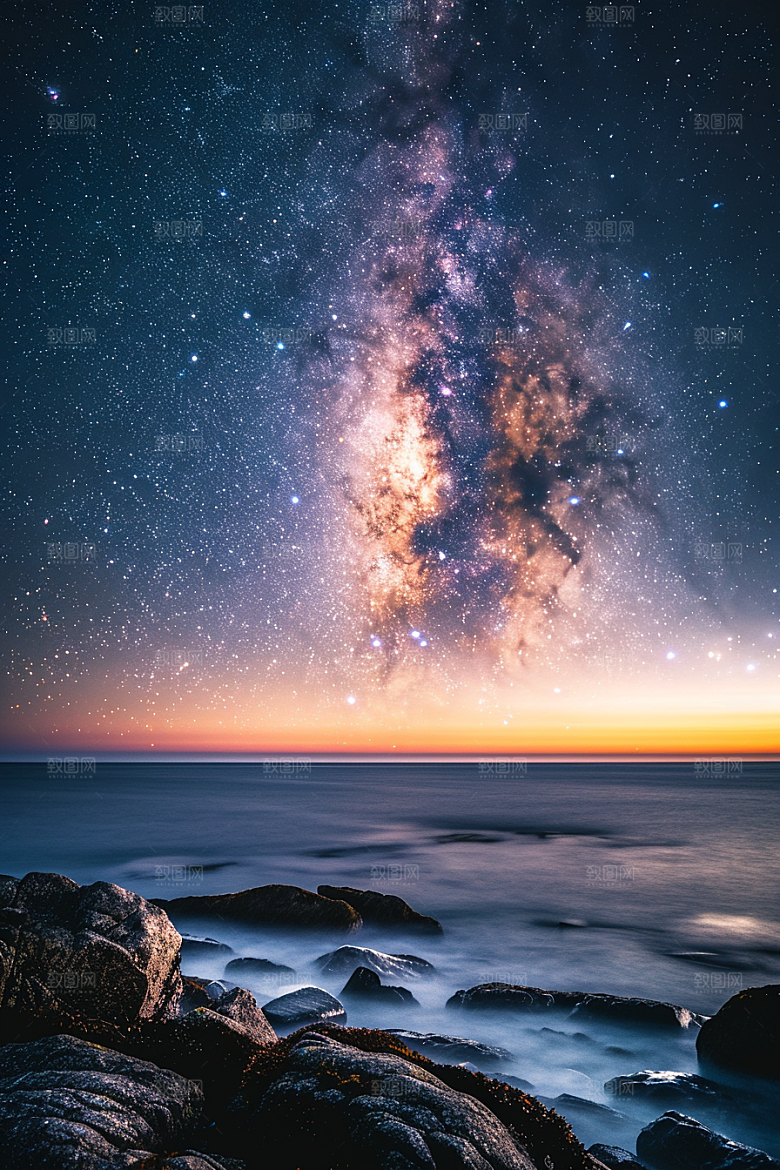 灿烂星空银河梦幻素材