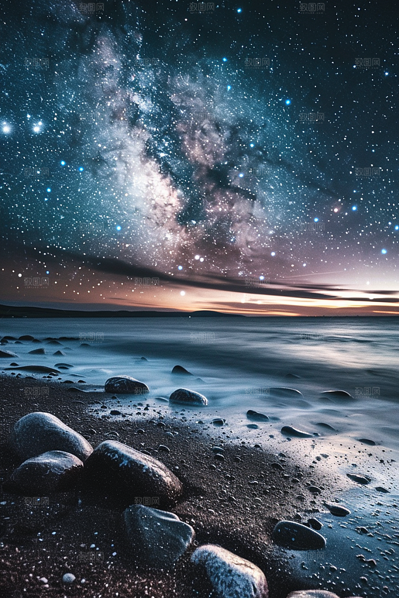 灿烂星空梦幻银河素材