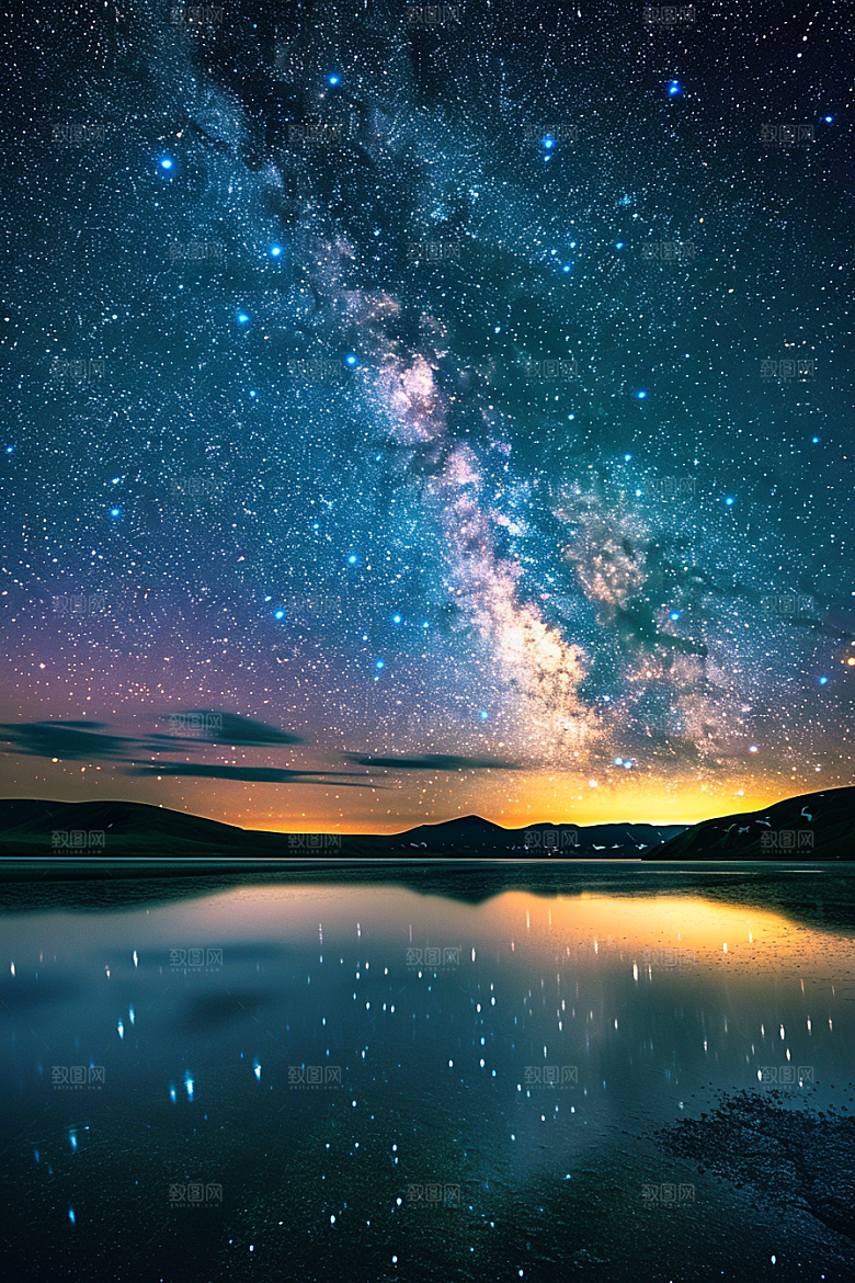 灿烂星空银河天空素材