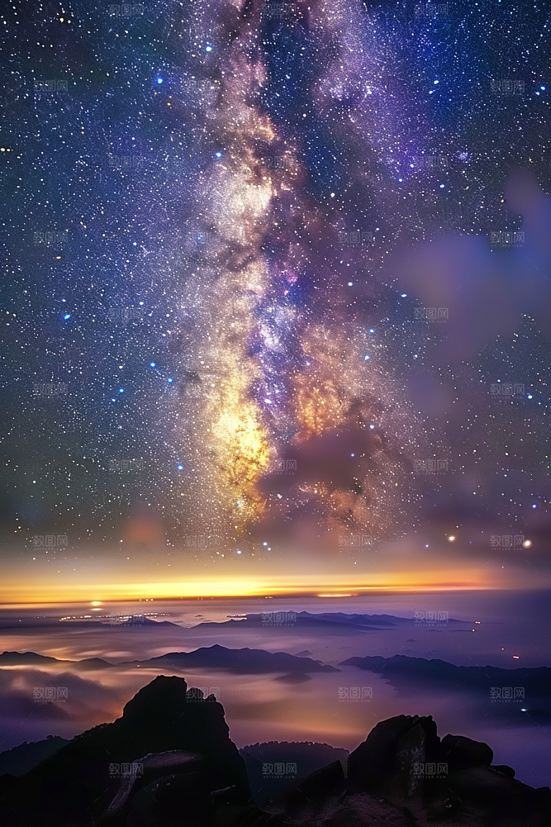 灿烂星空天空高清素材