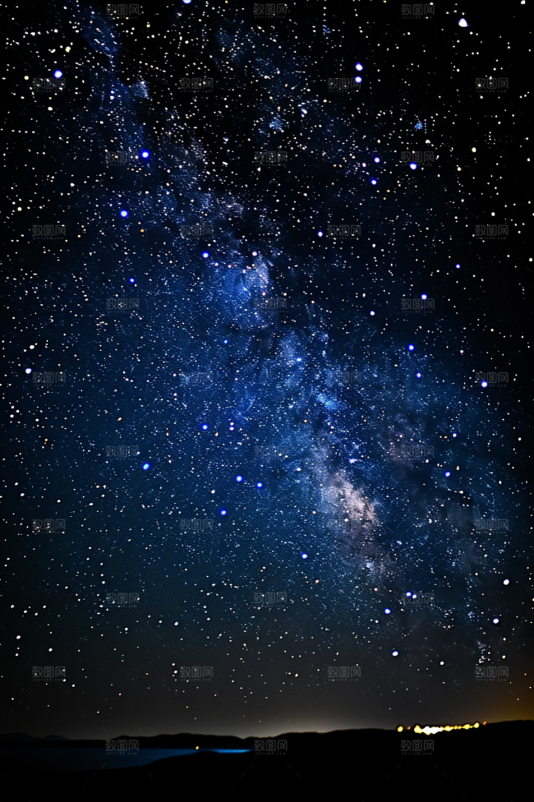 灿烂星空夜景梦幻素材