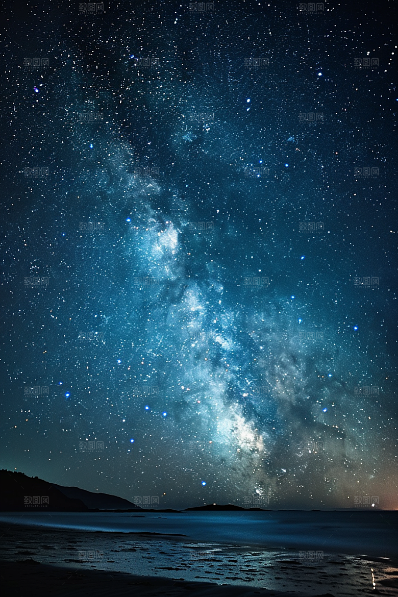 灿烂星空夜晚天空素材