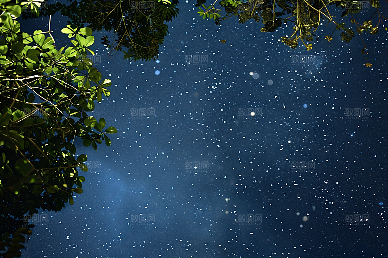 灿烂星空星辰夜景素材