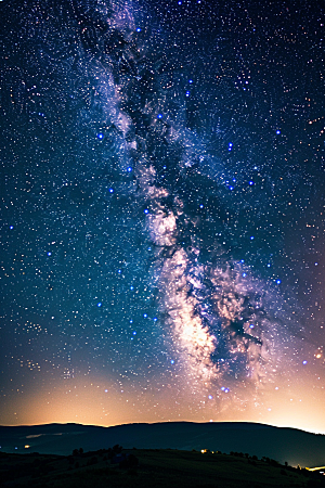 灿烂星空浪漫高清素材