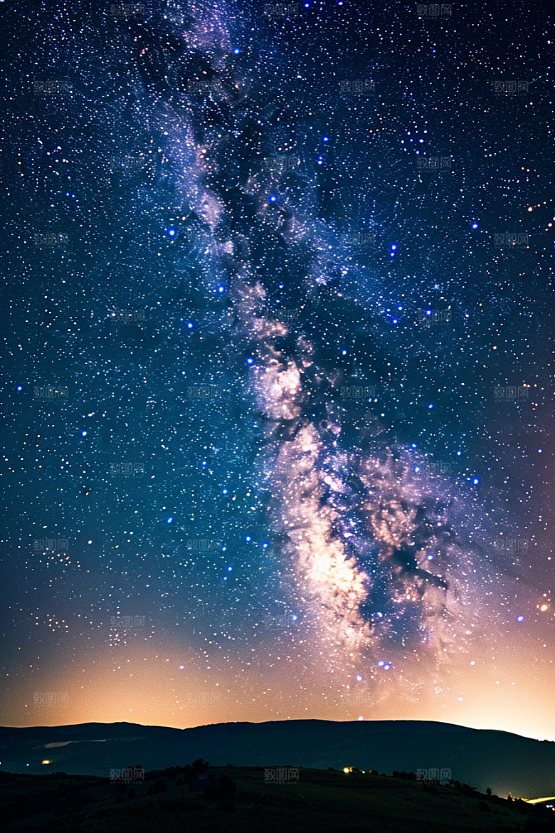 灿烂星空浪漫高清素材