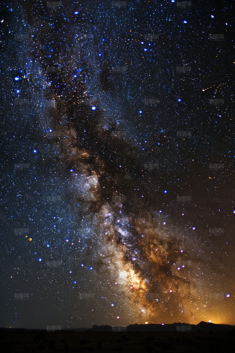 灿烂星空夜晚天空素材