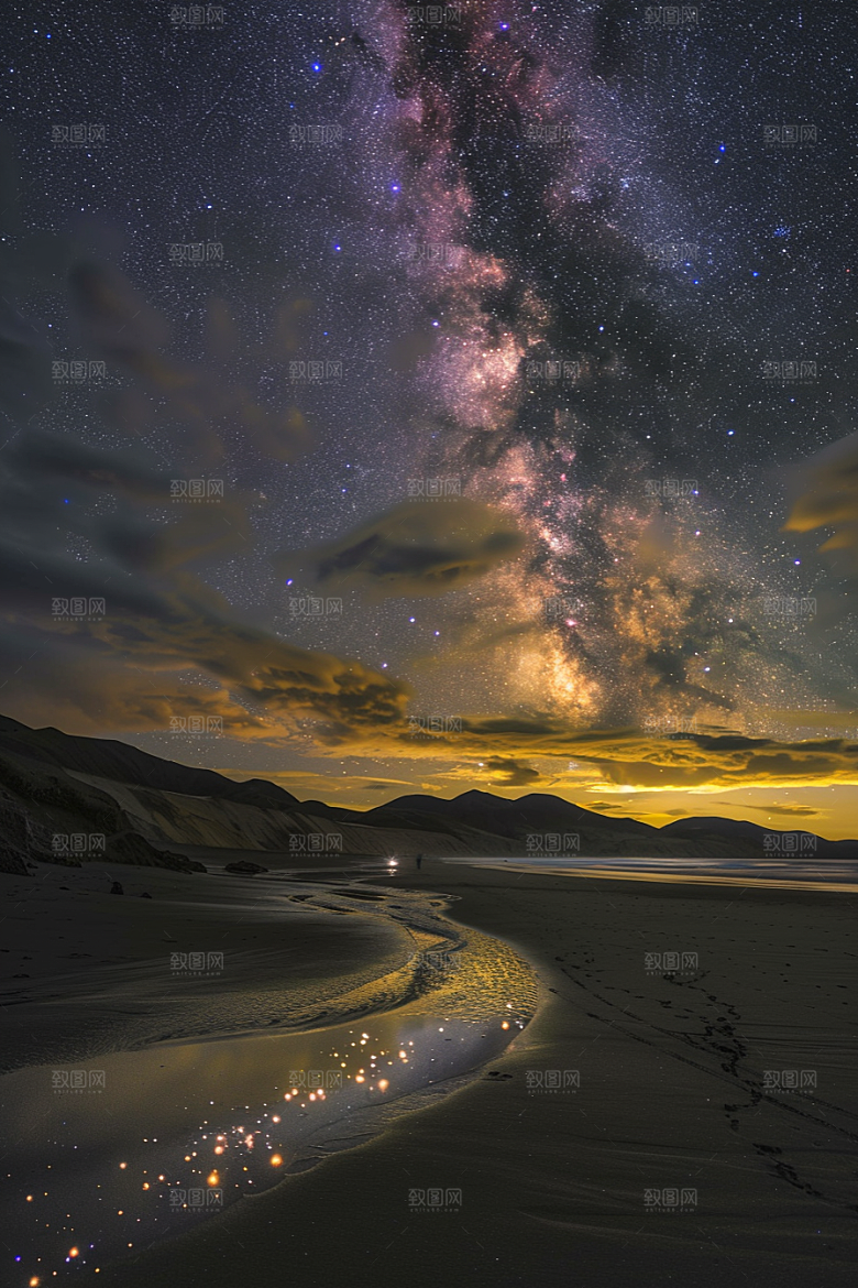 灿烂星空唯美天空素材