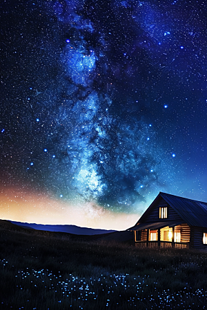灿烂星空银河唯美素材