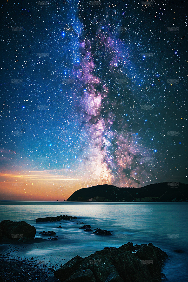 灿烂星空梦幻太阳系素材