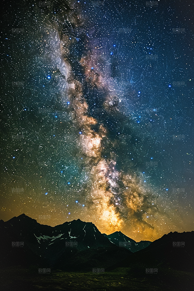 灿烂星空梦幻星辰素材