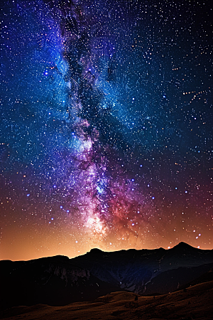 灿烂星空浪漫天空素材
