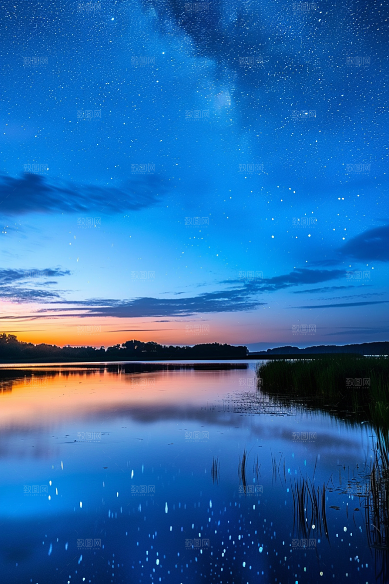 灿烂星空银河夜晚素材