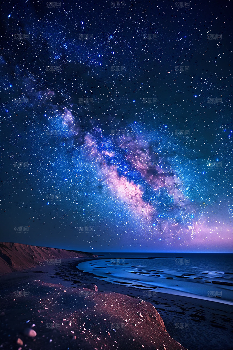 灿烂星空浪漫高清素材