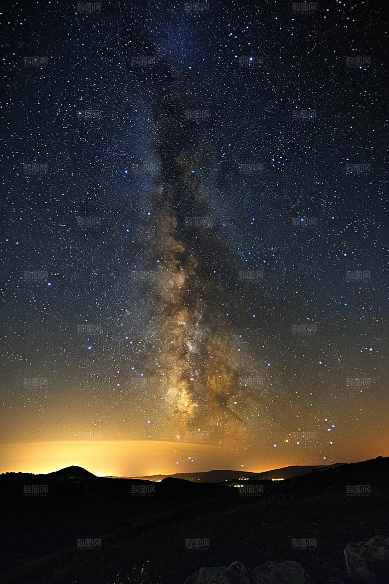 灿烂星空高清夜景素材