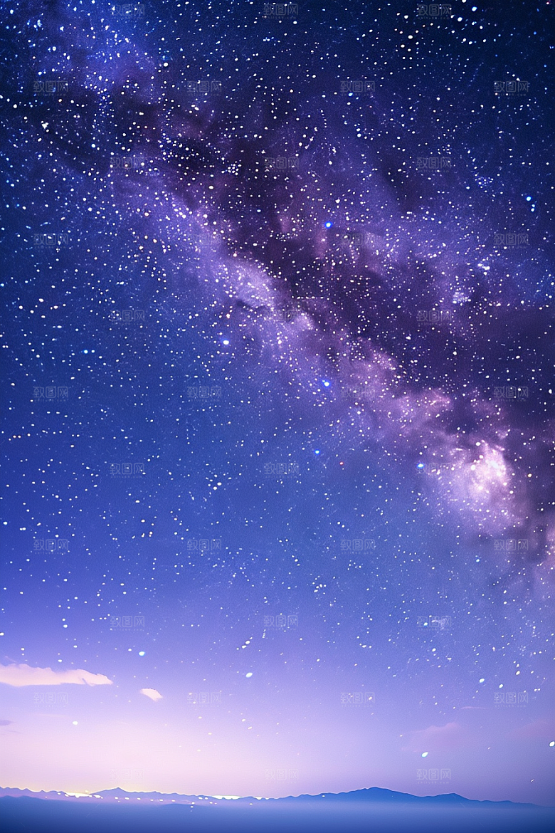 灿烂星空夜景太阳系素材