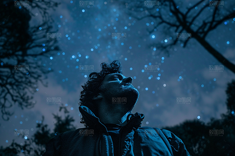 灿烂星空银河夜景素材