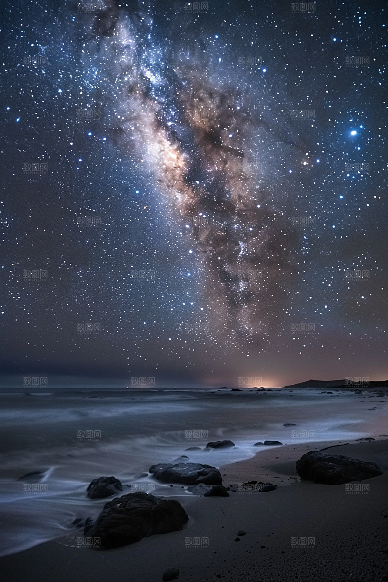 灿烂星空夜景天空素材