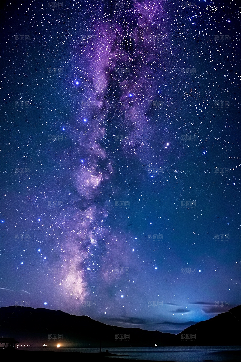灿烂星空宇宙夜晚素材