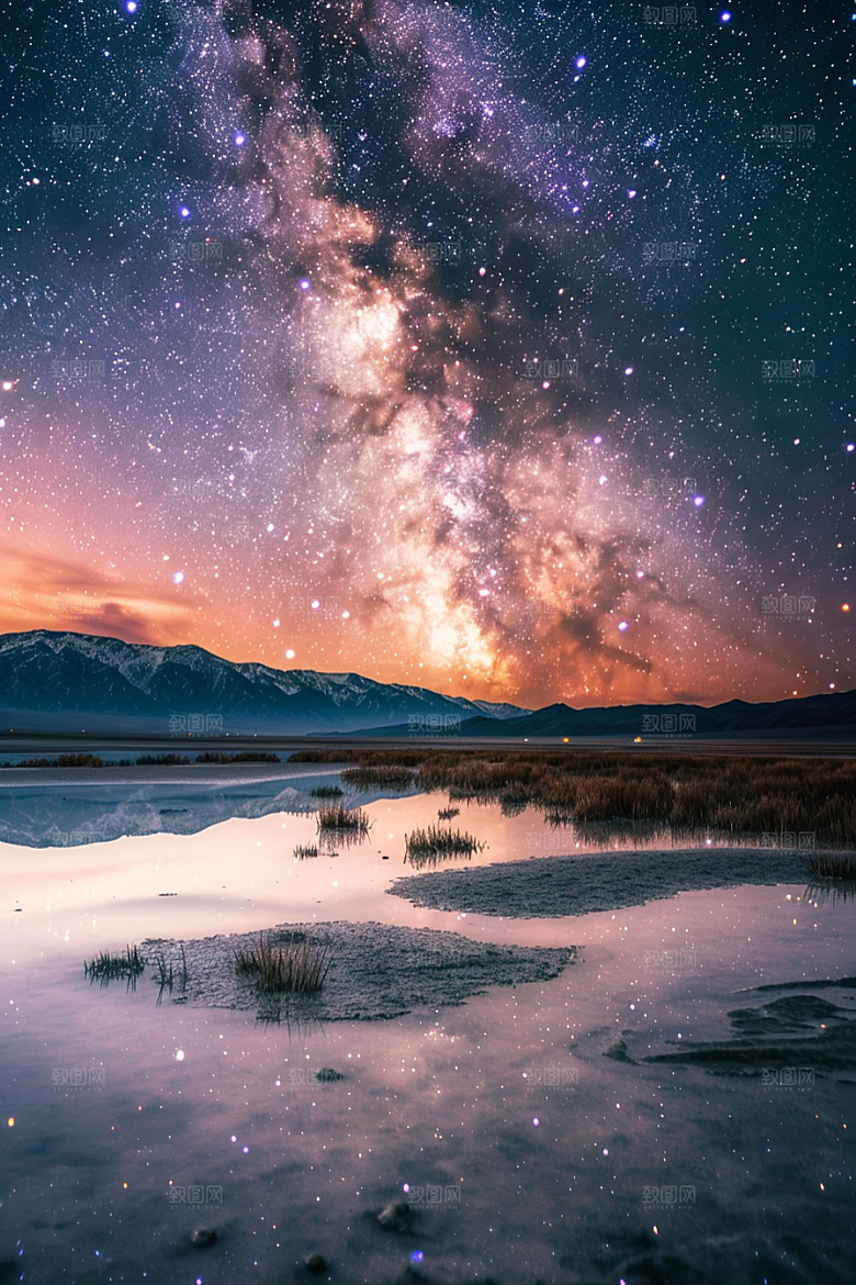 灿烂星空浪漫高清素材