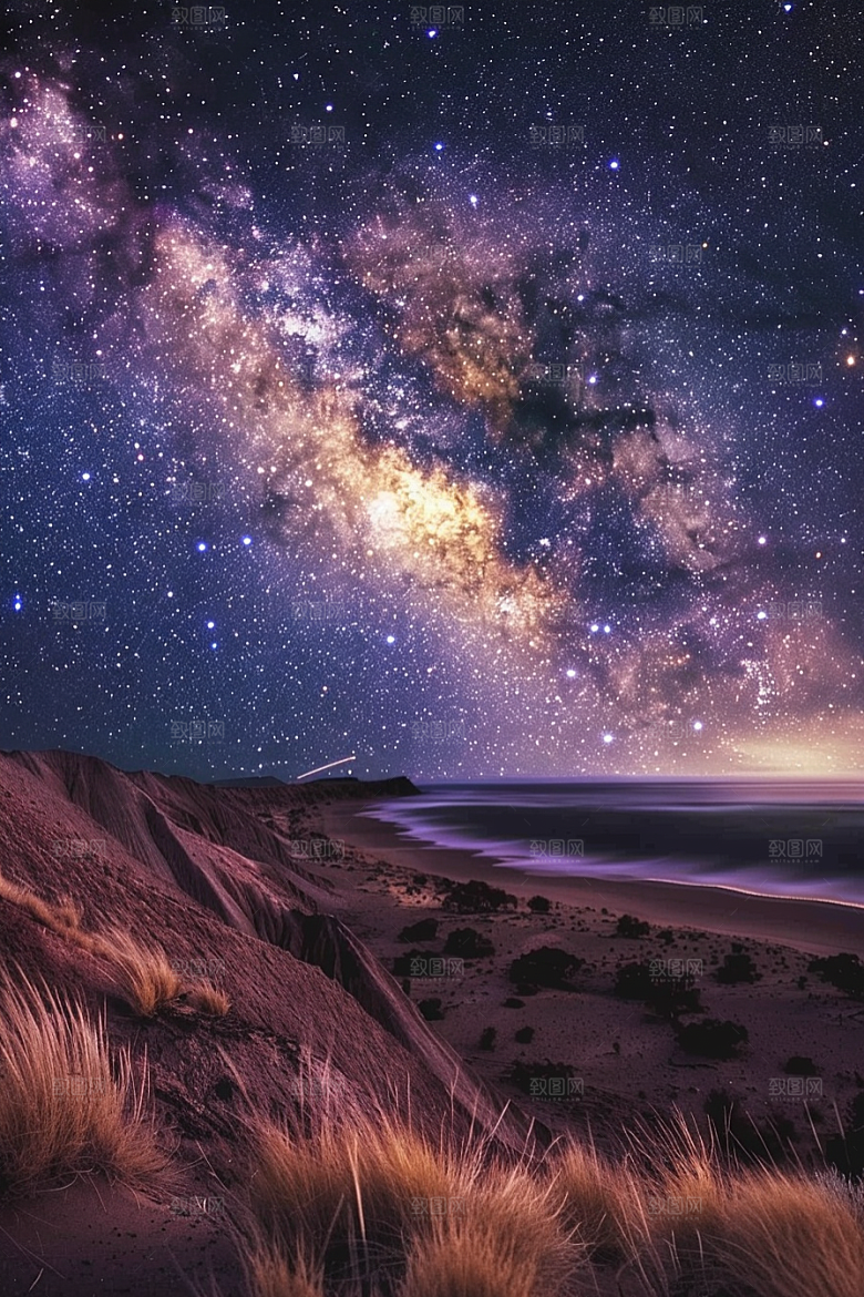 灿烂星空夜晚宇宙素材