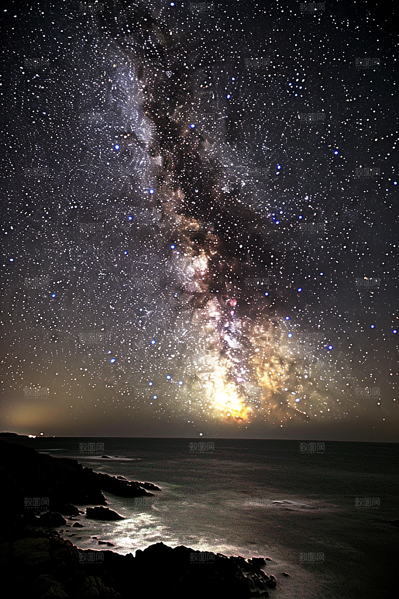 灿烂星空天空夜景素材