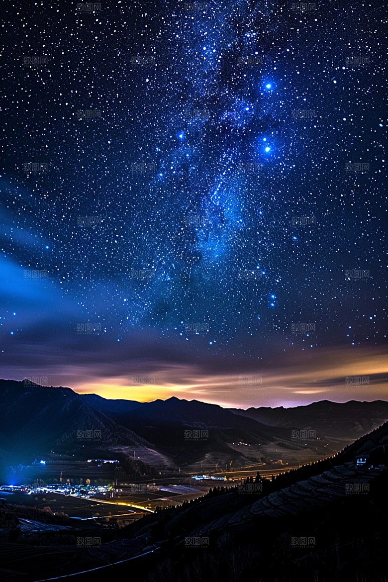 灿烂星空梦幻天空素材