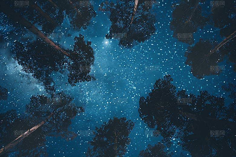 灿烂星空梦幻夜景素材