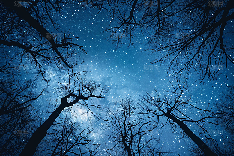 灿烂星空唯美夜景素材