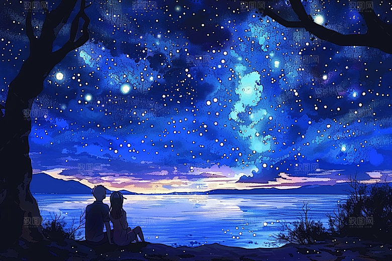 灿烂星空高清太阳系素材