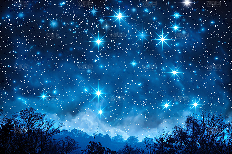 灿烂星空梦幻夜晚素材