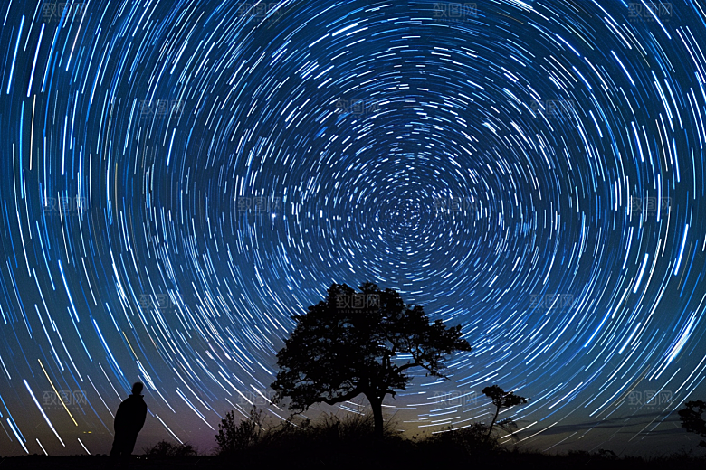 灿烂星空梦幻夜景素材