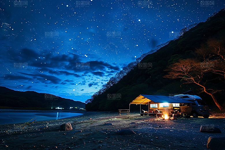 灿烂星空天空夜景素材