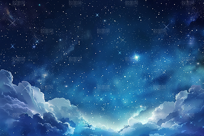 灿烂星空天空梦幻素材