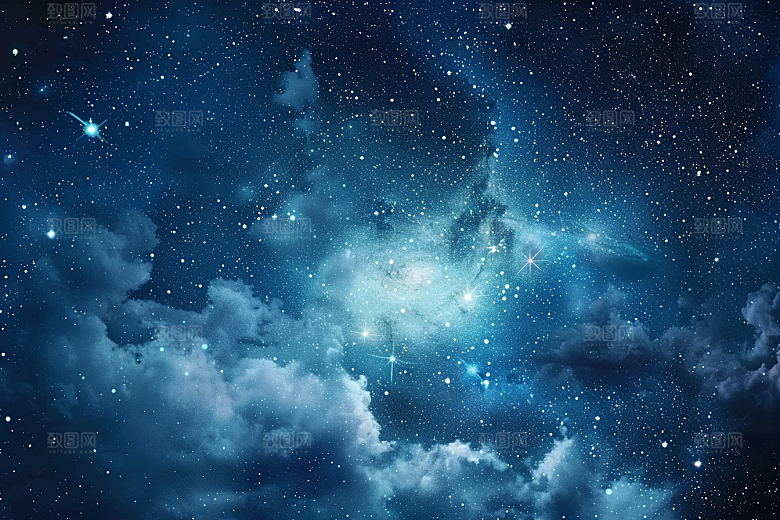 灿烂星空宇宙夜晚素材