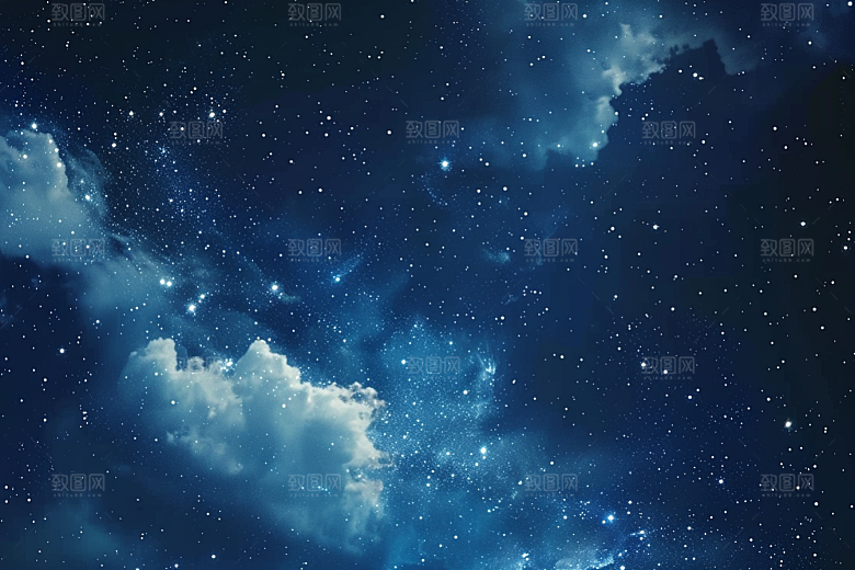 灿烂星空夜晚夜景素材