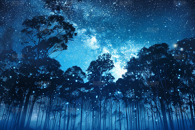 灿烂星空宇宙夜景素材