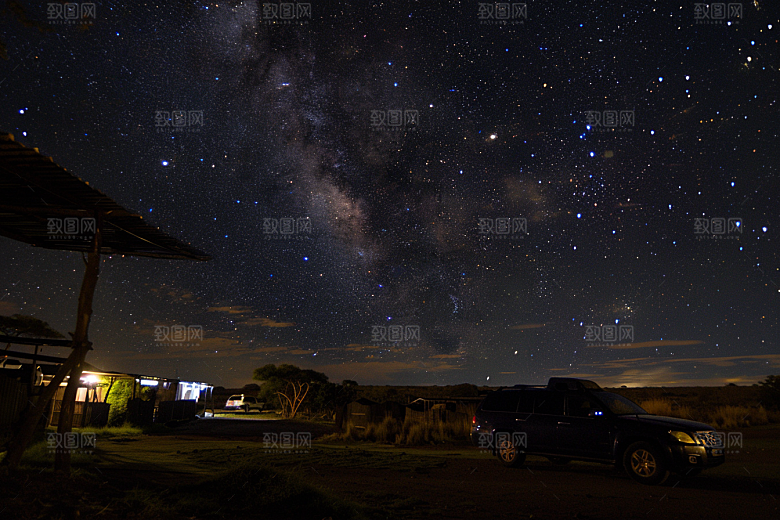 灿烂星空银河夜晚素材