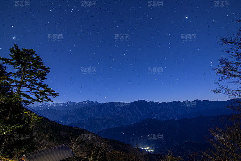 灿烂星空夜景唯美素材