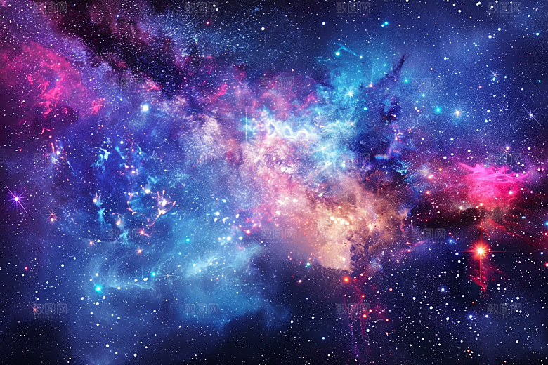 灿烂星空太阳系唯美素材